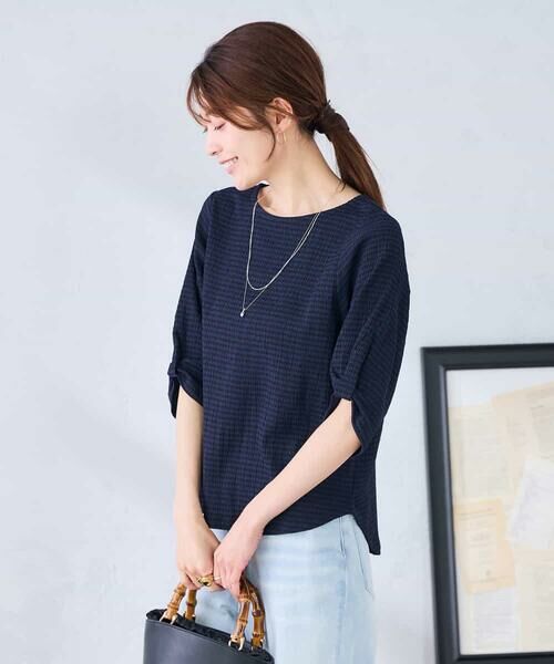 a.v.v / アー・ヴェ・ヴェ カットソー | ボーダー楊柳袖デザインカットソー | 詳細9