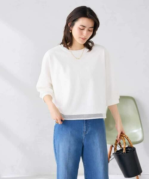 a.v.v / アー・ヴェ・ヴェ カットソー | 幾何レースドルマンカットソー | 詳細19