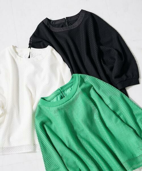 a.v.v / アー・ヴェ・ヴェ カットソー | 幾何レースドルマンカットソー | 詳細8