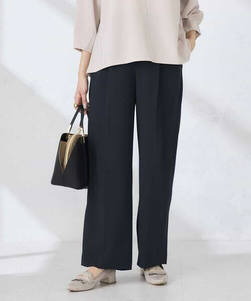 a.v.v / アー・ヴェ・ヴェ その他パンツ | ［支持率NO.1/接触冷感/速乾/UVカット/イージーケア］スッキリ見えワイドパンツ（ネイビー）