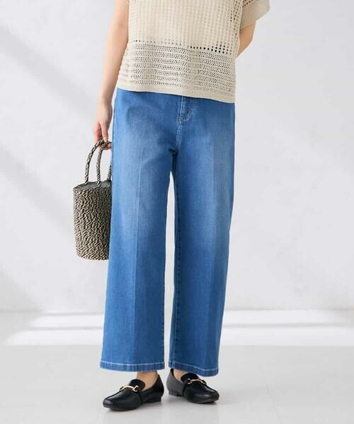 a.v.v / アー・ヴェ・ヴェ チノ・ワークパンツ | デニムワイドパンツ【11OZ/春夏に最適】（ブルー）