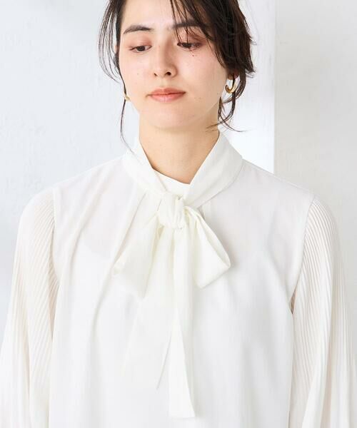 a.v.v / アー・ヴェ・ヴェ シャツ・ブラウス | 【洗える】2WAY袖プリーツボウタイブラウス | 詳細12