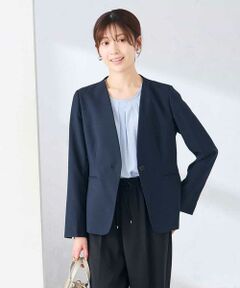 a.v.v / アー・ヴェ・ヴェ ノーカラージャケット | 【接触冷感/イージーケア/UVカット/吸水速乾】サマーストレッチノーカラージャケット