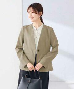 a.v.v / アー・ヴェ・ヴェ ノーカラージャケット | 【接触冷感/イージーケア/UVカット/吸水速乾】サマーストレッチノーカラージャケット