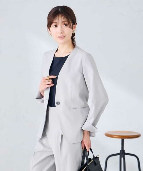 a.v.v / アー・ヴェ・ヴェ ノーカラージャケット | 【接触冷感/イージーケア/UVカット/吸水速乾】サマーストレッチノーカラージャケット | 詳細11