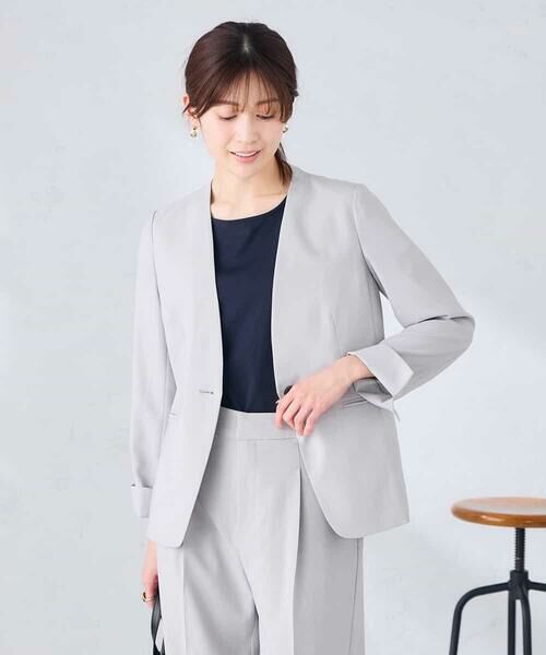 a.v.v / アー・ヴェ・ヴェ ノーカラージャケット | 【接触冷感/イージーケア/UVカット/吸水速乾】サマーストレッチノーカラージャケット | 詳細12