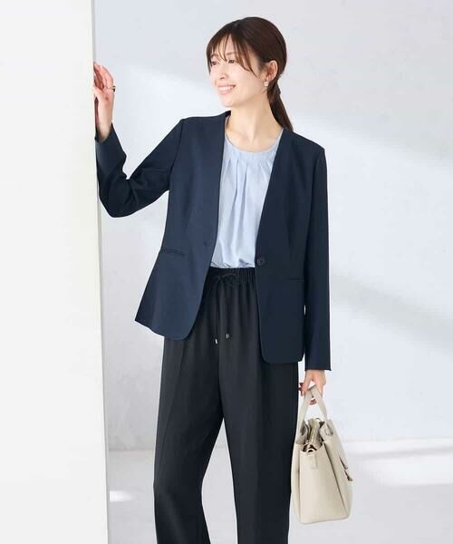 a.v.v / アー・ヴェ・ヴェ ノーカラージャケット | 【接触冷感/イージーケア/UVカット/吸水速乾】サマーストレッチノーカラージャケット | 詳細2