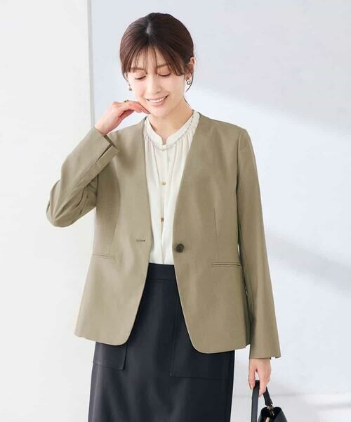 a.v.v / アー・ヴェ・ヴェ ノーカラージャケット | 【接触冷感/イージーケア/UVカット/吸水速乾】サマーストレッチノーカラージャケット | 詳細6