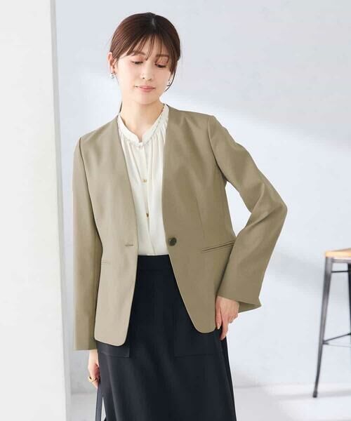 a.v.v / アー・ヴェ・ヴェ ノーカラージャケット | 【接触冷感/イージーケア/UVカット/吸水速乾】サマーストレッチノーカラージャケット | 詳細7