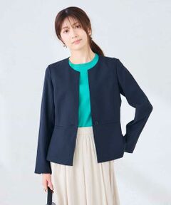 a.v.v / アー・ヴェ・ヴェ ノーカラージャケット | 【接触冷感/イージーケア/UVカット/吸水速乾】サマーストレッチキーネックジャケット