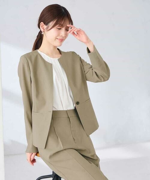 a.v.v / アー・ヴェ・ヴェ ノーカラージャケット | 【接触冷感/イージーケア/UVカット/吸水速乾】サマーストレッチキーネックジャケット | 詳細13