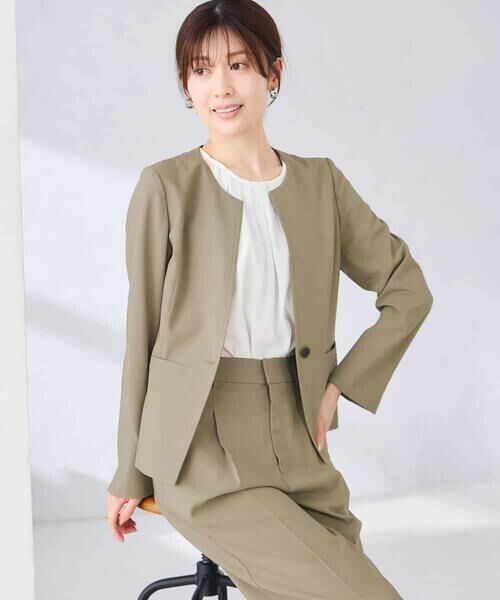 a.v.v / アー・ヴェ・ヴェ ノーカラージャケット | 【接触冷感/イージーケア/UVカット/吸水速乾】サマーストレッチキーネックジャケット | 詳細14