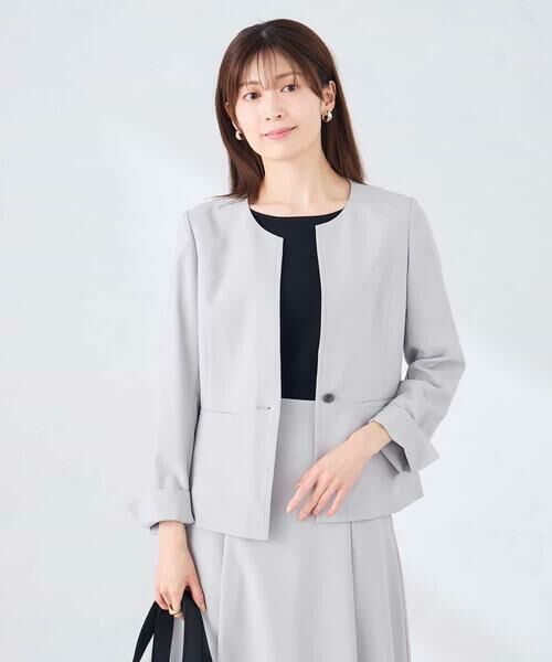 a.v.v / アー・ヴェ・ヴェ ノーカラージャケット | 【接触冷感/イージーケア/UVカット/吸水速乾】サマーストレッチキーネックジャケット | 詳細17