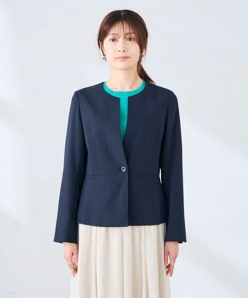 a.v.v / アー・ヴェ・ヴェ ノーカラージャケット | 【接触冷感/イージーケア/UVカット/吸水速乾】サマーストレッチキーネックジャケット | 詳細23