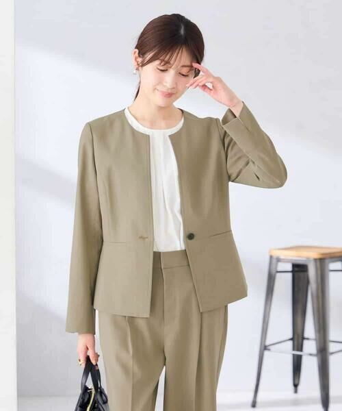 a.v.v / アー・ヴェ・ヴェ ノーカラージャケット | 【接触冷感/イージーケア/UVカット/吸水速乾】サマーストレッチキーネックジャケット | 詳細7