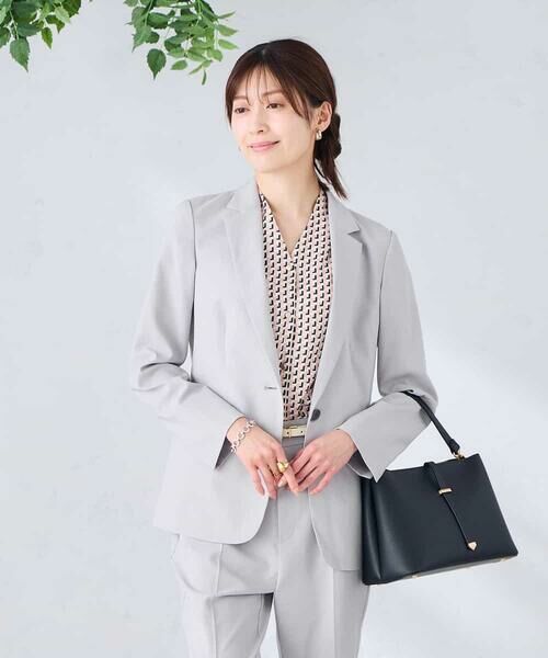 a.v.v / アー・ヴェ・ヴェ テーラードジャケット | 【接触冷感/イージーケア/UVカット/吸水速乾】サマーストレッチテーラードジャケット（ライトグレー）