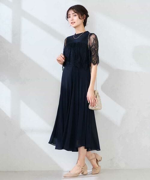 a.v.v / アー・ヴェ・ヴェ ロング・マキシ丈ワンピース | 【結婚式/お呼ばれに】レースドッキングワンピース | 詳細10