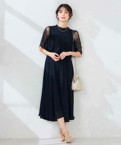a.v.v / アー・ヴェ・ヴェ ロング・マキシ丈ワンピース | 【結婚式/お呼ばれに】レースドッキングワンピース | 詳細7