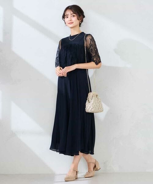 a.v.v / アー・ヴェ・ヴェ ロング・マキシ丈ワンピース | 【結婚式/お呼ばれに】レースドッキングワンピース | 詳細8