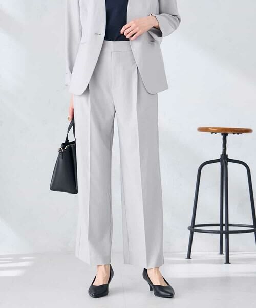 a.v.v / アー・ヴェ・ヴェ その他パンツ | 【接触冷感/イージーケア/UVカット/吸水速乾】サマーストレッチワイドパンツ（ライトグレー）