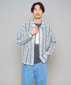 a.v.v / アー・ヴェ・ヴェ シャツ・ブラウス | 【洗濯機で洗える】透かしストライプ ワイドシルエットシャツ