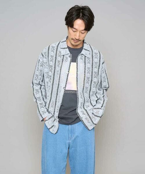 a.v.v / アー・ヴェ・ヴェ シャツ・ブラウス | 【洗濯機で洗える】透かしストライプ ワイドシルエットシャツ | 詳細11