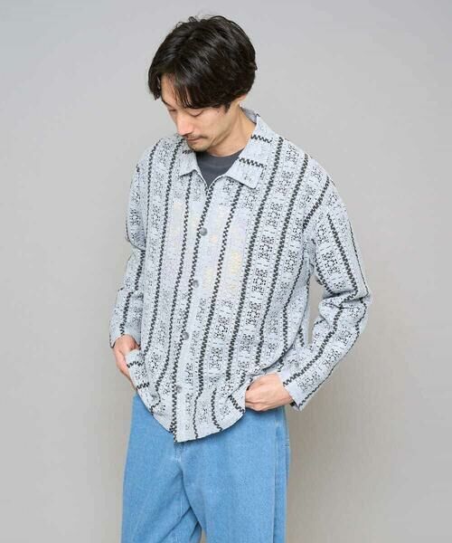 a.v.v / アー・ヴェ・ヴェ シャツ・ブラウス | 【洗濯機で洗える】透かしストライプ ワイドシルエットシャツ | 詳細12