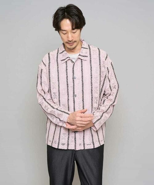 a.v.v / アー・ヴェ・ヴェ シャツ・ブラウス | 【洗濯機で洗える】透かしストライプ ワイドシルエットシャツ | 詳細13