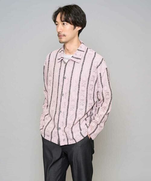 a.v.v / アー・ヴェ・ヴェ シャツ・ブラウス | 【洗濯機で洗える】透かしストライプ ワイドシルエットシャツ | 詳細14