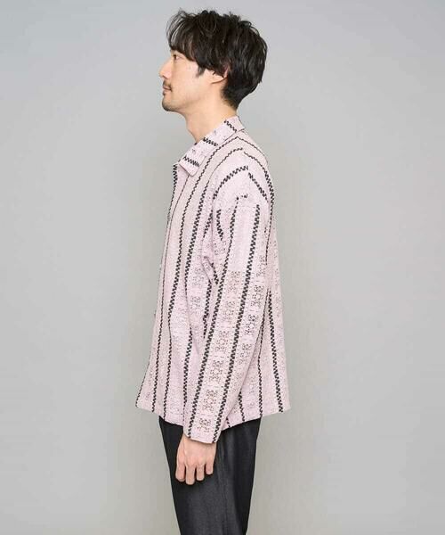 a.v.v / アー・ヴェ・ヴェ シャツ・ブラウス | 【洗濯機で洗える】透かしストライプ ワイドシルエットシャツ | 詳細15