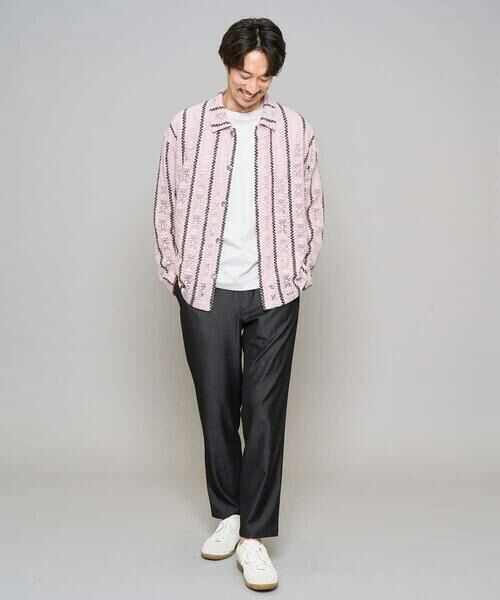 a.v.v / アー・ヴェ・ヴェ シャツ・ブラウス | 【洗濯機で洗える】透かしストライプ ワイドシルエットシャツ | 詳細3