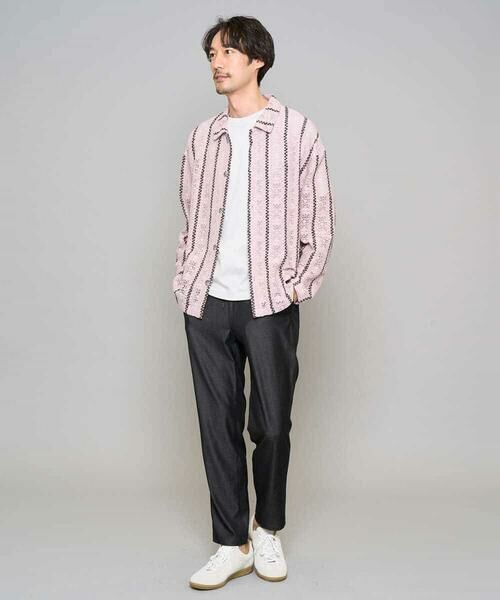 a.v.v / アー・ヴェ・ヴェ シャツ・ブラウス | 【洗濯機で洗える】透かしストライプ ワイドシルエットシャツ | 詳細4