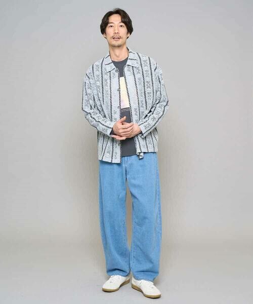 a.v.v / アー・ヴェ・ヴェ シャツ・ブラウス | 【洗濯機で洗える】透かしストライプ ワイドシルエットシャツ | 詳細6