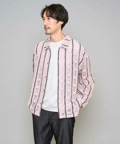 a.v.v / アー・ヴェ・ヴェ シャツ・ブラウス | 【洗濯機で洗える】透かしストライプ ワイドシルエットシャツ | 詳細8