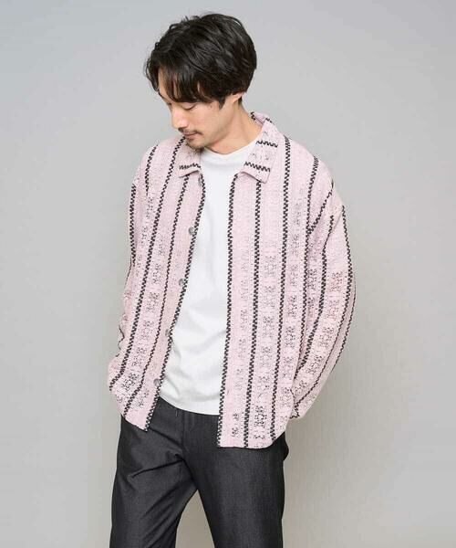 a.v.v / アー・ヴェ・ヴェ シャツ・ブラウス | 【洗濯機で洗える】透かしストライプ ワイドシルエットシャツ | 詳細9