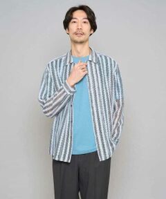 a.v.v / アー・ヴェ・ヴェ シャツ・ブラウス | 春のお洒落羽織【洗濯機で洗える】レースストライプワイドシルエットシャツ