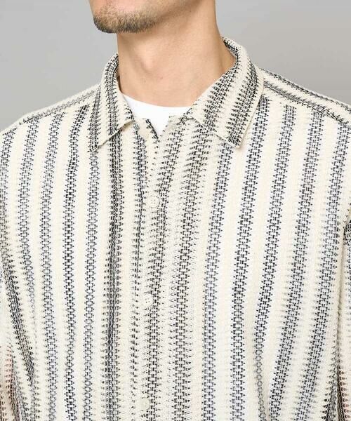 a.v.v / アー・ヴェ・ヴェ シャツ・ブラウス | 春のお洒落羽織【洗濯機で洗える】レースストライプワイドシルエットシャツ | 詳細17