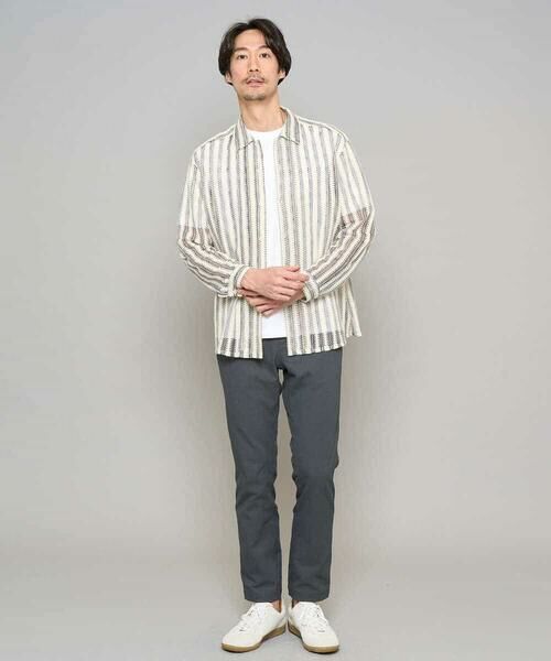 a.v.v / アー・ヴェ・ヴェ シャツ・ブラウス | 春のお洒落羽織【洗濯機で洗える】レースストライプワイドシルエットシャツ | 詳細5