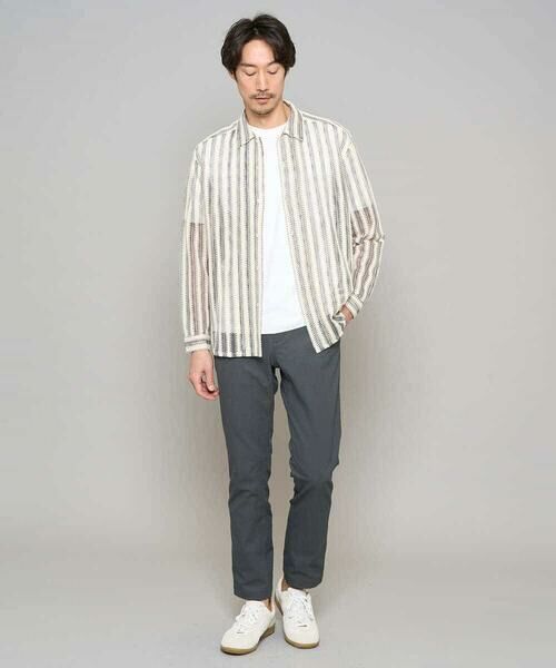 a.v.v / アー・ヴェ・ヴェ シャツ・ブラウス | 春のお洒落羽織【洗濯機で洗える】レースストライプワイドシルエットシャツ | 詳細6