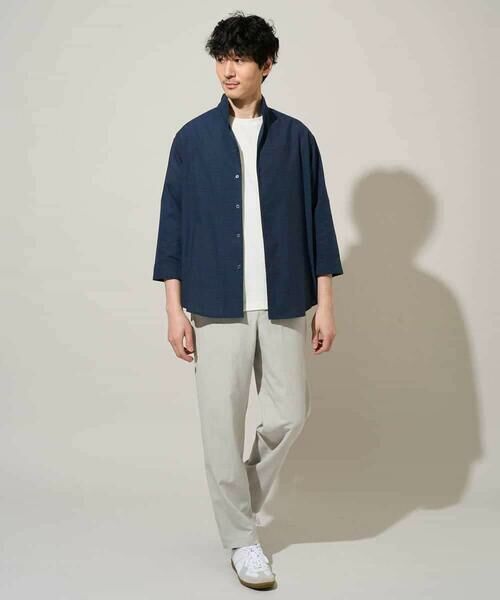 a.v.v / アー・ヴェ・ヴェ シャツ・ブラウス | 【イージーケア/洗濯機で洗える/速乾/接触冷感/ストレッチ】ポリエステルアサハチブソデスタンドカラーシャツ | 詳細10