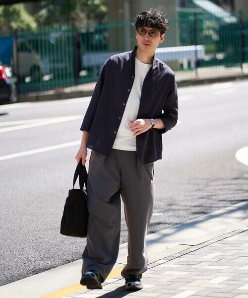 a.v.v / アー・ヴェ・ヴェ シャツ・ブラウス | 【イージーケア/洗濯機で洗える/速乾/接触冷感/ストレッチ】ポリエステルアサハチブソデスタンドカラーシャツ | 詳細13