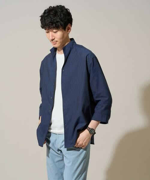 a.v.v / アー・ヴェ・ヴェ シャツ・ブラウス | 【イージーケア/洗濯機で洗える/速乾/接触冷感/ストレッチ】ポリエステルアサハチブソデスタンドカラーシャツ | 詳細25