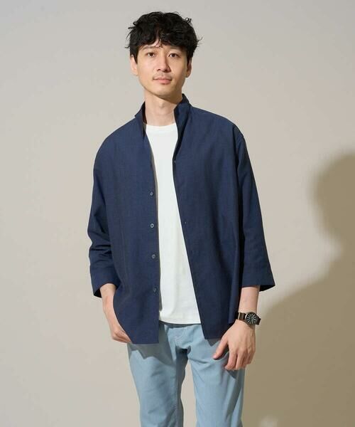 a.v.v / アー・ヴェ・ヴェ シャツ・ブラウス | 【イージーケア/洗濯機で洗える/速乾/接触冷感/ストレッチ】ポリエステルアサハチブソデスタンドカラーシャツ | 詳細26