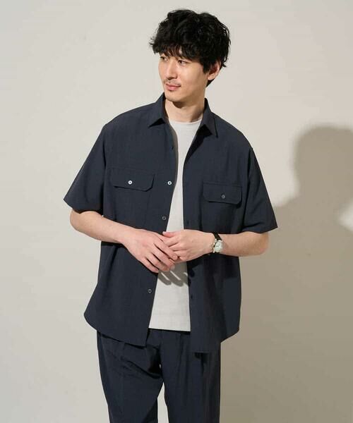 a.v.v / アー・ヴェ・ヴェ シャツ・ブラウス | 【イージーケア/洗濯機で洗える/接触冷感/吸水速乾/UVカット/ストレッチ】リライト　Ｗポケットシャツ（ダークグレー）