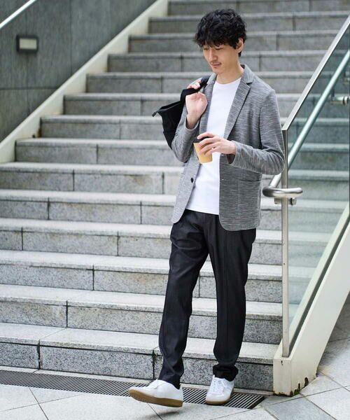 a.v.v / アー・ヴェ・ヴェ セットアップ | 【イージーケア/洗濯機で洗える/ストレッチ】スラブメランジカノコスマートジャケット | 詳細1