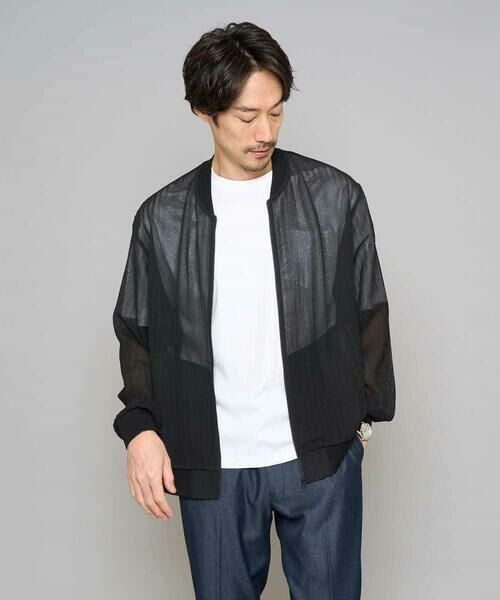 a.v.v / アー・ヴェ・ヴェ セットアップ | 【洗濯機で洗える】ヘリンボーンシアーリブブルゾン（ブラック）