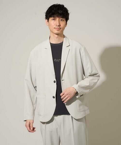 a.v.v / アー・ヴェ・ヴェ セットアップ | 【イージーケア/洗濯機で洗える/接触冷感/吸水速乾/UVカット/ストレッチ】リライトテーラードジャケット（ライトグレー）