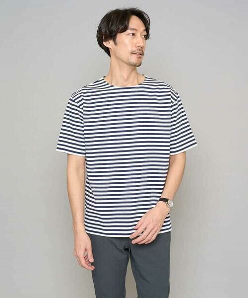 a.v.v / アー・ヴェ・ヴェ カットソー | 【洗濯機で洗える】ベーシックボーダーカットソー（ネイビー）