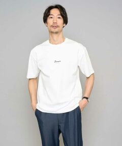 a.v.v / アー・ヴェ・ヴェ カットソー | 【イージーケア/洗濯機で洗える/速乾/毛玉になりにくい/接触冷感】ミニロゴプリントセミワイドシルエットカットソー