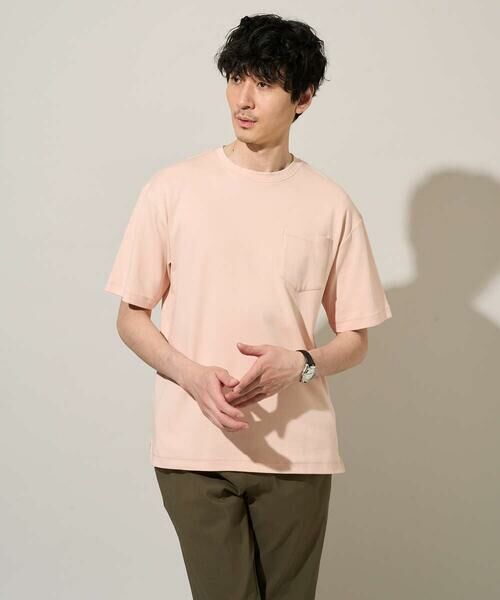 a.v.v / アー・ヴェ・ヴェ カットソー | 【洗濯機で洗える/接触冷感/UVカット/毛玉になりにくい】シルケットスムースワイドシルエットカットソー（ピンク）